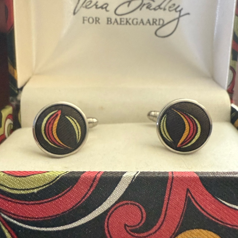 Vera Bradley Black and Red Cufflinks